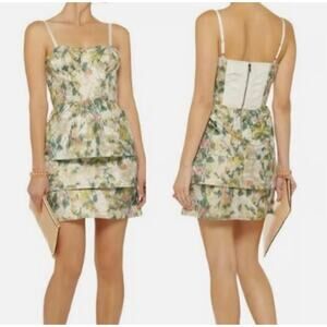 Alice + Olivia Daphne Dress Size 0 XS Green Gold